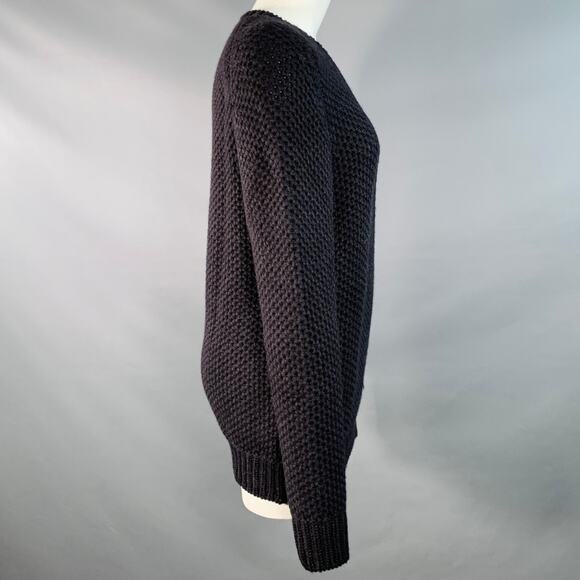 SERIENUMERICA Size 8 Black Baby Alpaca Knit Crew Neck Sweater - Picture 3 of 5